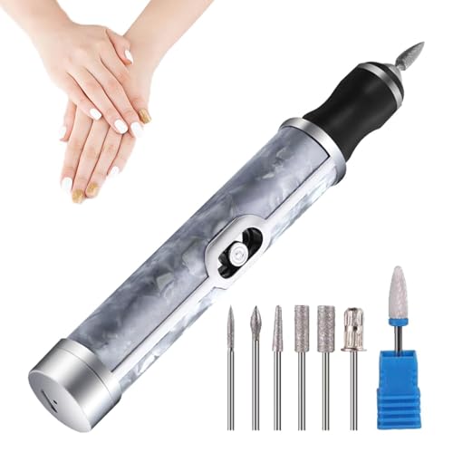 Nail Filer Electric Toenail Grinder for Thick Toenails Human 4 Speeds primes Nail Toenail Sander 500mAh Cordless Toe Nails Grinder Manicure Kit for Various Nails and Shapes (7 Grinding Heads)