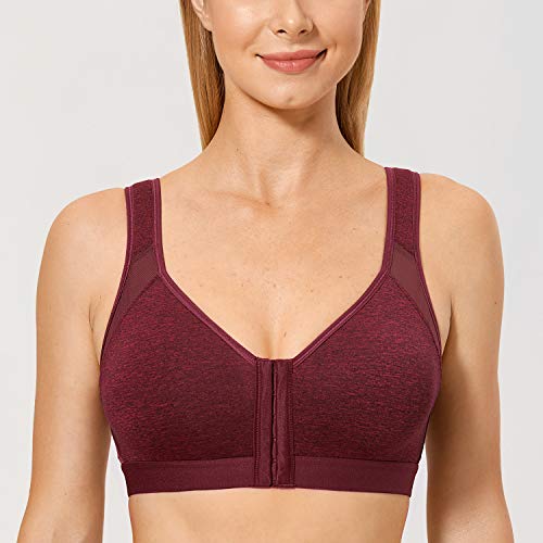 Image of DELIMIRA Women's Front Closure Posture Wireless Back Support Full Coverage Bra Polyamide Polyester Elastane