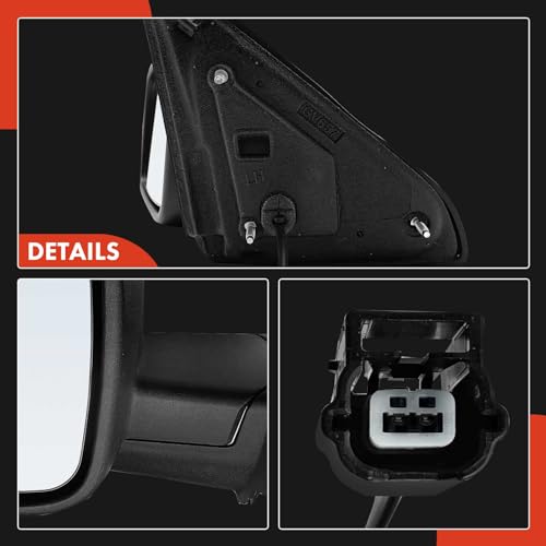 A-Premium Driver Side Manual Door Mirror - Compatible with Ram 1500 2013-2022, 1500 Classic 2019-2022, 2500 3500 2013-2018 - Non-Heated Manual Folding Black Texture - Replace# 68142667AP by A-premium - Image 6