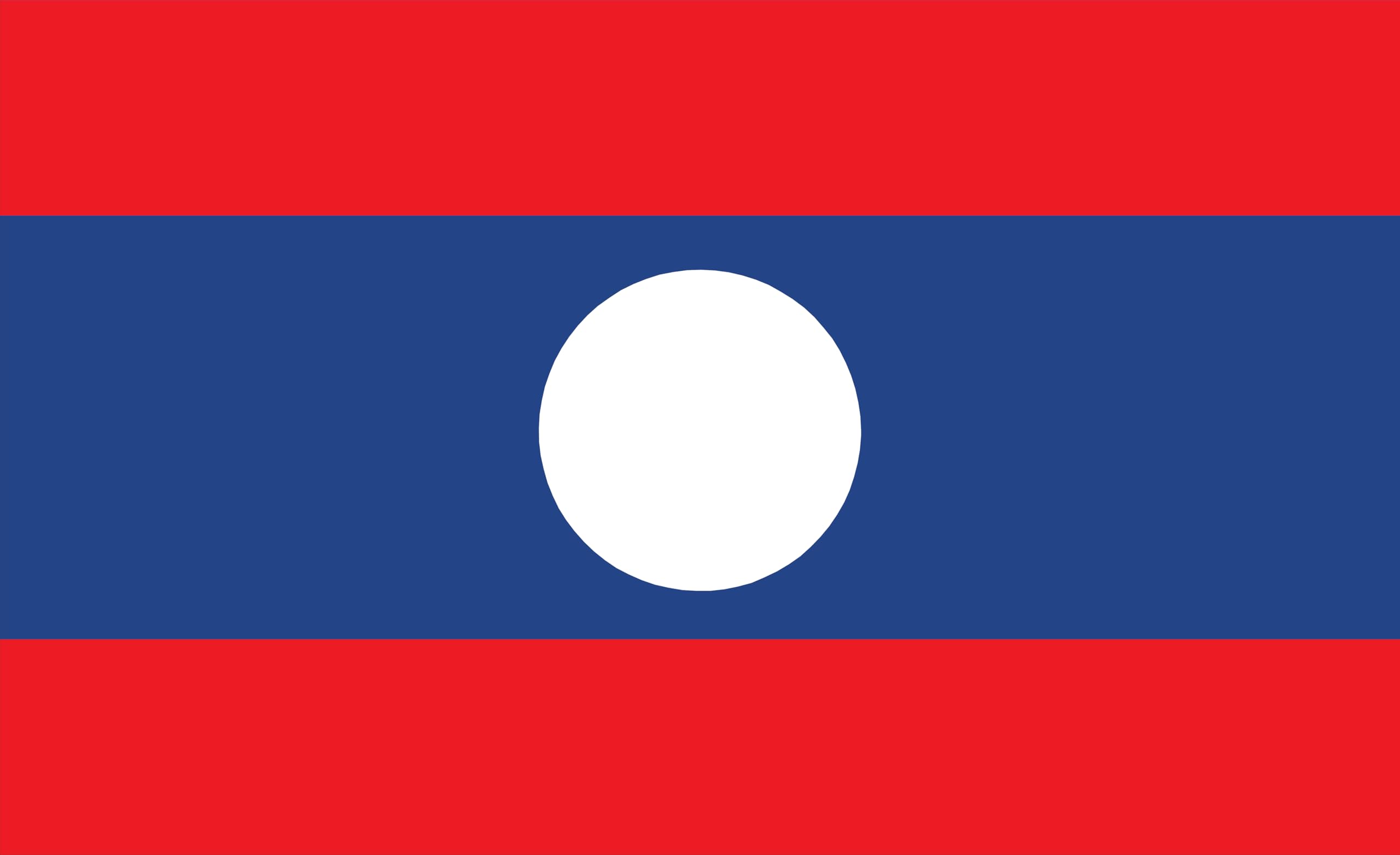 Drapeau Laos grand format de haute finition rouge bleu blanc 250x150 cm