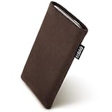 fitBAG Classic Brown Housse sur Mesure pour Sony Ericsson Zylo. Originale Alcantara avec Doublure en Microfibre pour Le Nettoyage d'écran