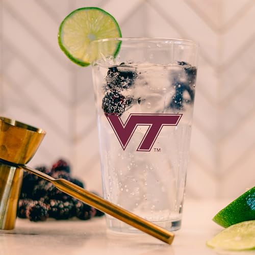 Image of Logo Brands NCAA 16 oz Pint Glass - Durable Glass With Bold Team Color- Chip-Resistant Rim Drinkware For Fans, Tailgates, Home Bars & Everyday Use