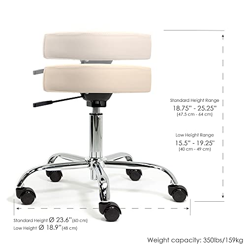 Earthlite Pneumatic Rolling Stool - Commercial Grade, Adjustable, Cfc-Free, No Leaking - Spa, Massage & Medical Chair #TOP2