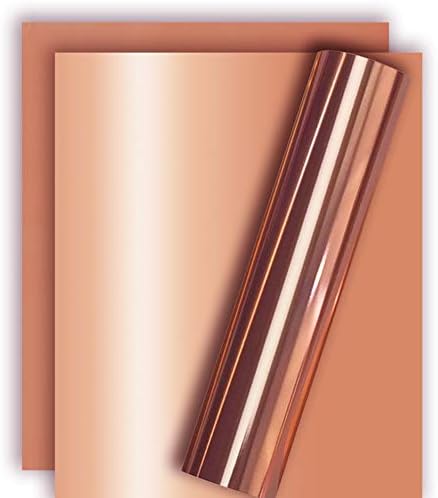 Tvinyl Rose Gold Metallic Foil HTV Heat Transfer Vinyl for Tshirt and Apparel 12" X 10"(Pack of 3)