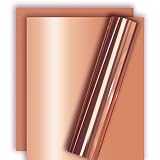 Tvinyl Rose Gold Metallic Foil HTV Heat Transfer Vinyl for Tshirt and Apparel 12" X 10"(Pack of 3)