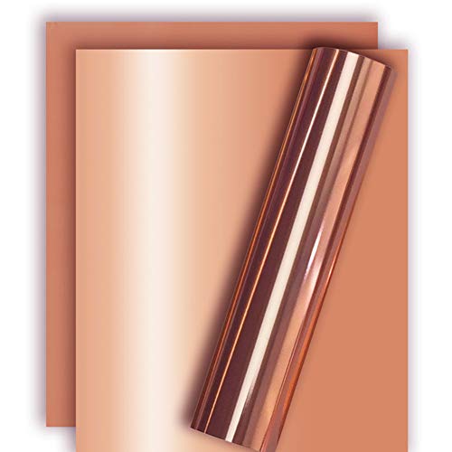 Tvinyl Rose Gold Metallic Foil Htv Heat Transfer Vinyl For Tshirt And Apparel 12" X 10"(Pack Of 3) #TOP2