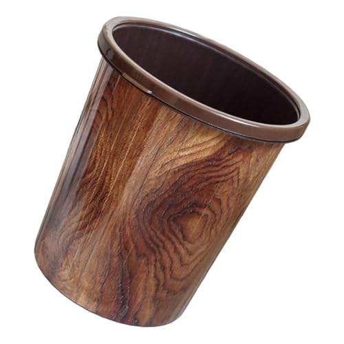 Totority bote de basura con diseño de veta de madera 10 L