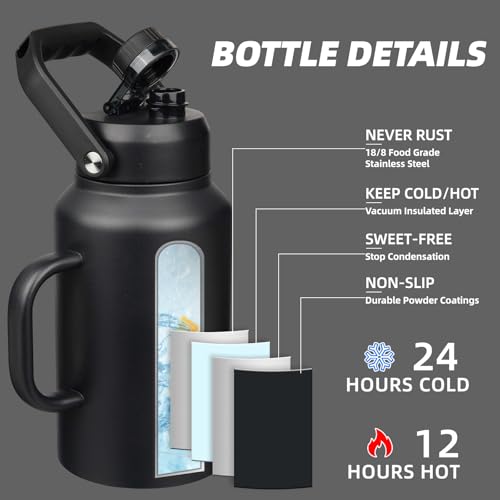 Image of BJPKPK 87oz Stainless Steel Water Bottle, Large Insulated Water Jug