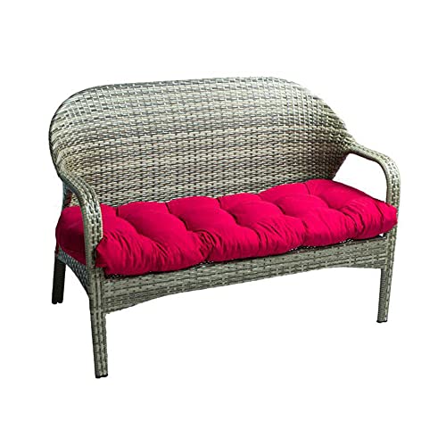 Sitzkissen für Gartenbank, Korbgeflecht, 130 x 50 cm, dick, für Terrasse, Schaukelbank, Sofa, 2 Stück, Ersatz-Sitzkissen für Gartenmöbel