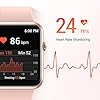 FITNIV Smart Watch, 1.55 Inch Touch Screen Smartwatch for Android and iOS Phones, Fitness Tracker with Heart Rate & SpO2 & Sleep Monitor, 5ATM Waterproof Pedometer Watch for Women Men, Pink