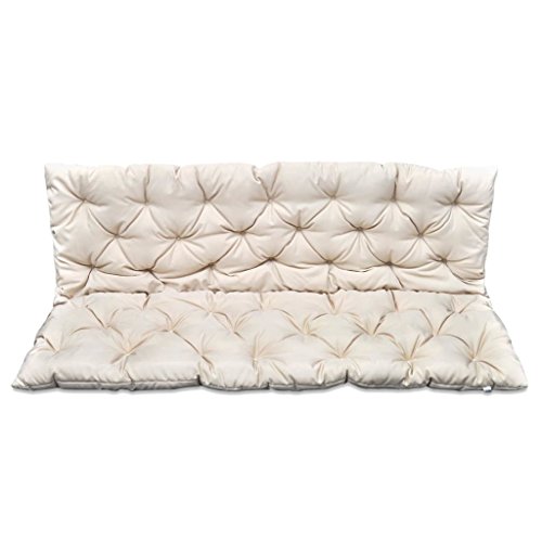 mewmewcat Cojín de balancín para jardín, Cojín Columpio Balancín Acolchado Rellenado Espuma Color Crema 150 cm