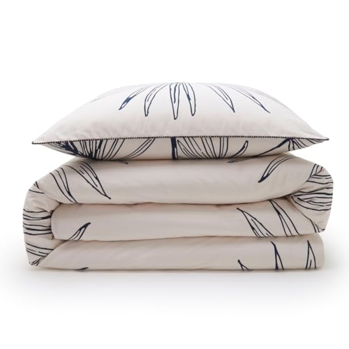 Housse de couette 240x220cm en coton avec 2 taies d'oreiller imprimé blanc Future Home