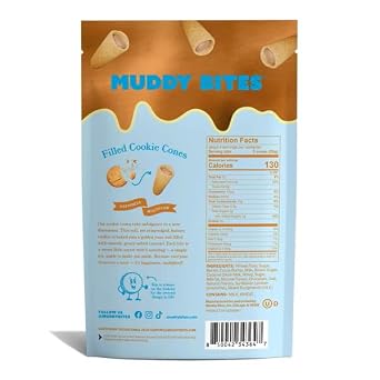 MUDDY BITES Salted Caramel Shortbread Cookie Cone Snacks - 3.5oz