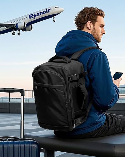 VGCUB Travel Backpack for Women Men Large Work Gym Frontier Airlines Personal Item Bag Business Airport Lightweight Daypack Carry on Flight Approved Airplane Backpack Mochilas de Viaje Black2