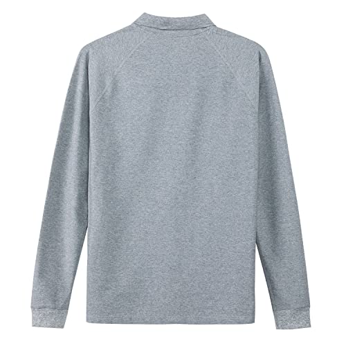 MOHEEN Men's Pique Polo Shirts Dry Fit UPF 50+ Long Sleeve Golf Shirt Big and Tall M-6XL2