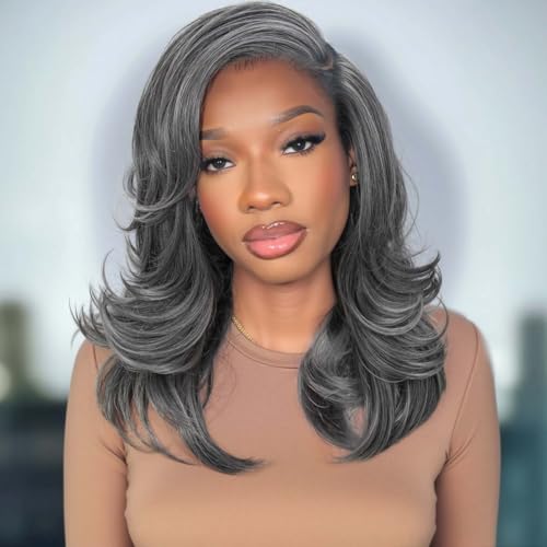 quickwig Short Gray Bob Wig for Women Salt & Pepper