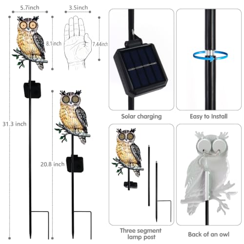 Solar Lights Outdoor Waterproof Decor, LED eyes Owl Light Yard Decorations by Halovin - Used condition - US$16.66