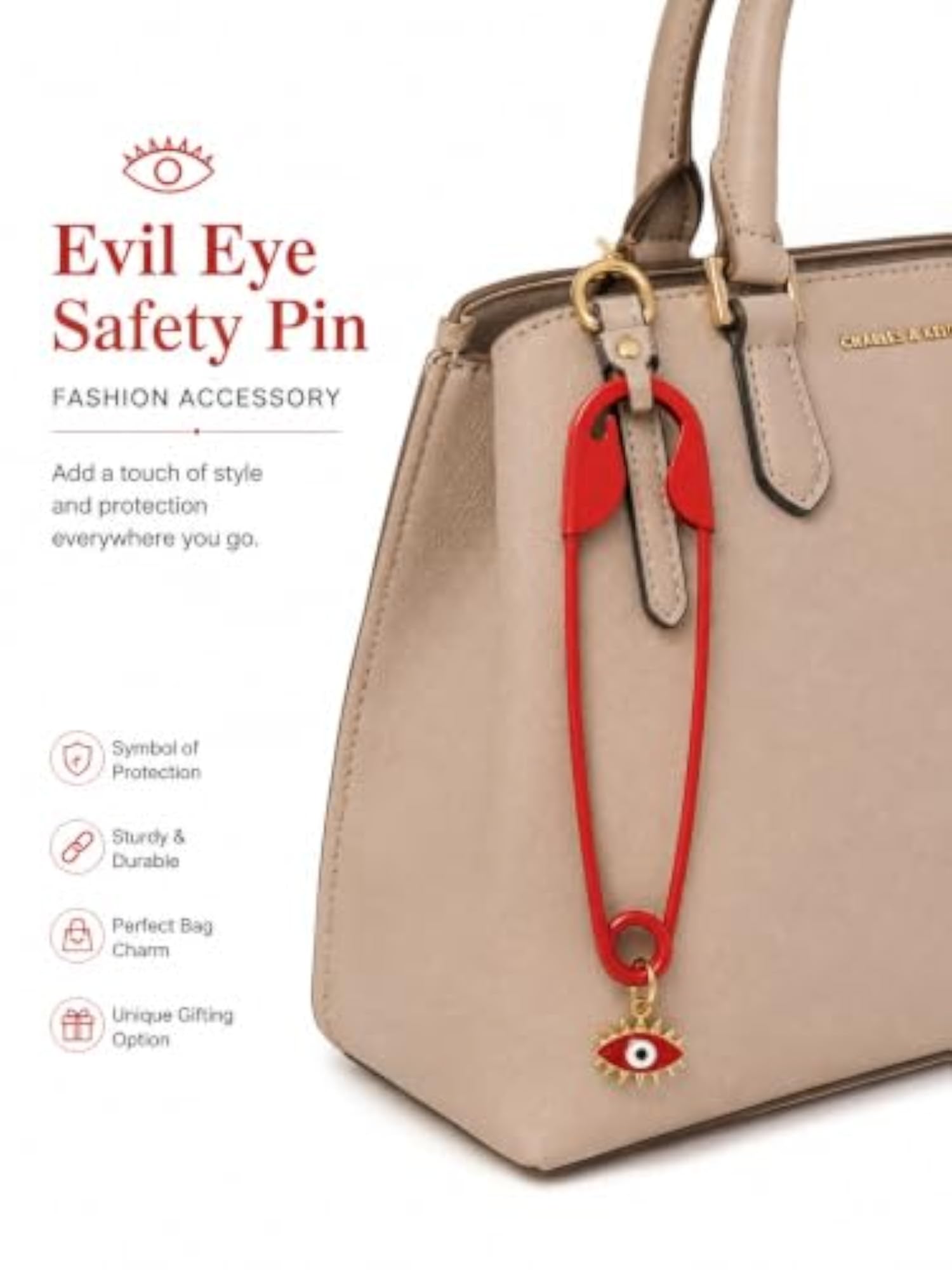 Red Evil Eye Oversized Safety Pin Hair Accessory
