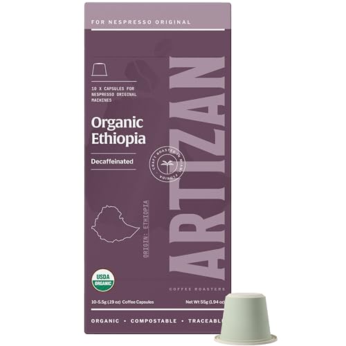 Artizan Coffee Decaf Organic Swiss Water Espresso Pods for Nespresso