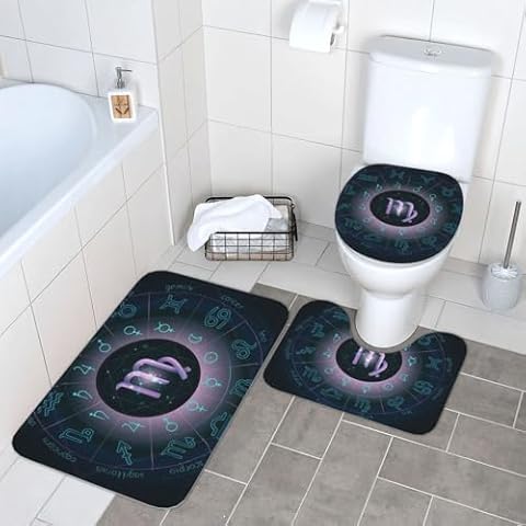 Ovbflc Virgo Bathroom Rug Set 3-Piece, Non-Slip and Absorbent Bathroom Non-Slip Rug Set for Bathroom, Bedroom, Kitchen (24x16in) Cover