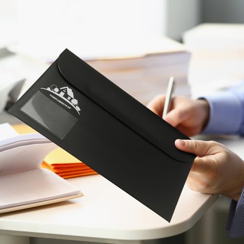 Kisston 10 Pack Legal Size Real Estate Folders Large Vinyl Document Black Real Estate Agent Supplies with Clear Business Card Pocket House Closing Paperwork Envelopes for Documents Organizing - Image 5