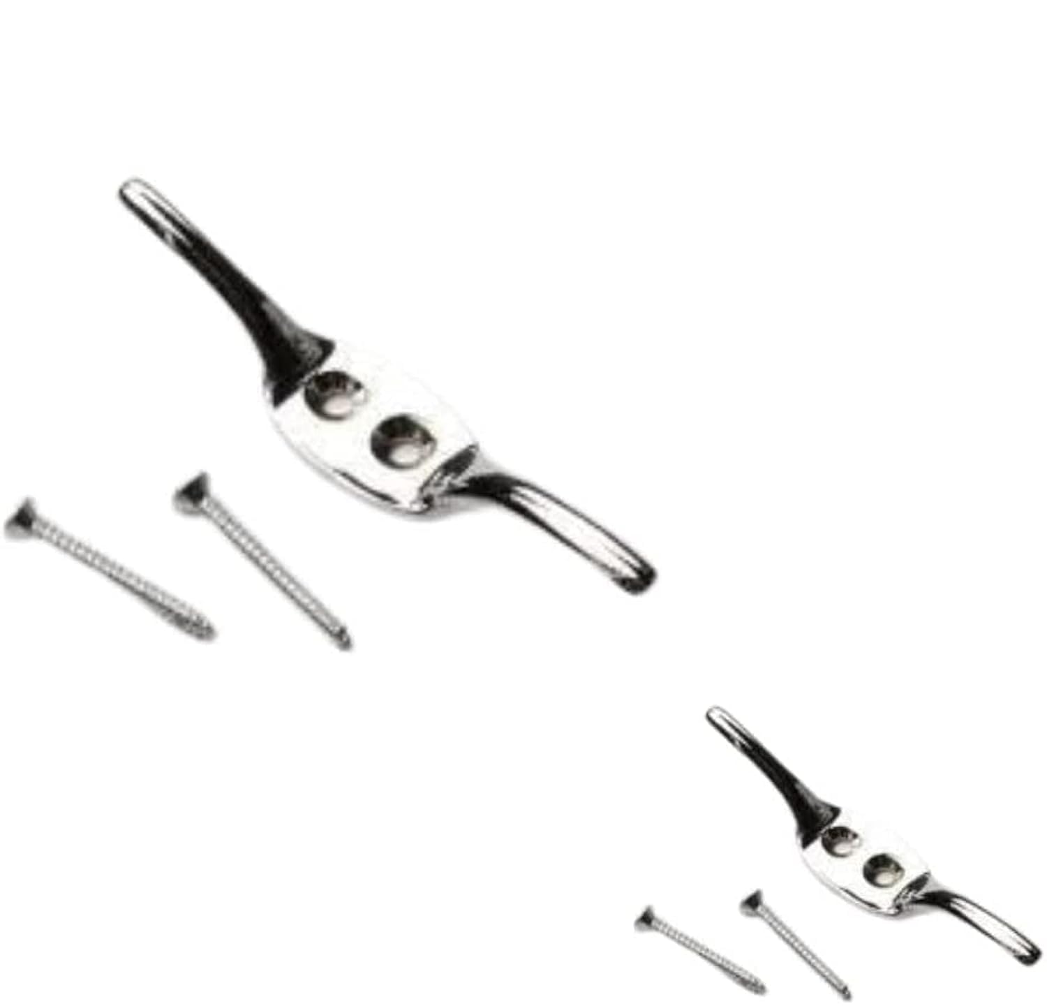 Chrome Cleat Hooks Roman Blind Tie Back Chrome Cord Hooks Washing Line Tie Downs Curtain Blind Cleat Hook Pack of 4.