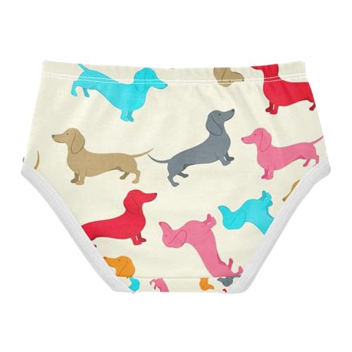 Colorful Dachshund Dogs Toddler Girls Underwear, Girl Underwear, 2T–8 Years2