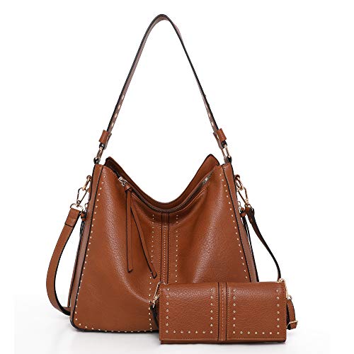 Large Tote Bag Purse and Wallet PU Leather Fashion Hobo Shoulder Bag for Women with Adjustable Shoulder Strap MWC-1001WBR