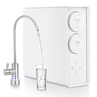 RO System 600 GPD, Under-Sink Tankless Reverse Osmosis Water Filter, 2:1 High Pure to Drain Water-Saving, NSF/FC/SGS Certified, Smart Faucet Reminder