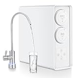 Garvee Tankless Under-Basin Reverse Osmosis Water Filter – 5-Stage Filtration – 600 GPD, 2:1 Pure to Drain Ratio, Real-Time TDS Display – NSF/FC/SGS Certified, Smart Faucet – White, US Standard