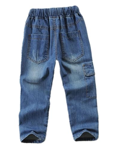 Boys Jeans Kids Straight Jeans Stretchable Elastic Waist Denim Pants2