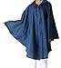 QZUnique Women's Waterproof Packable Rain Jacket Batwing-sleeved Poncho Raincoat,Blue,Onesize