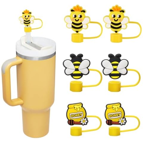 SKYBD 6Pcs 0.4in/10mm Silicone Straw Covers Cap Compatible with Stanley 20 30&40 Oz Cup, Straw Toppers for Stanley Tumbler with Handle, Dust-Proof Straw Caps for Water Bottle Cover