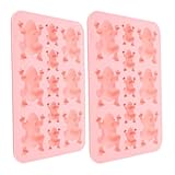 DECORNIJIA Molde de Silicona para Hornear 11 Formas de Rana 2 Piezas Rosa Antiadherente y Flexible para Chocolate Pasteles y Repostería Casera Molde de Fondant Seguro y Fácil de