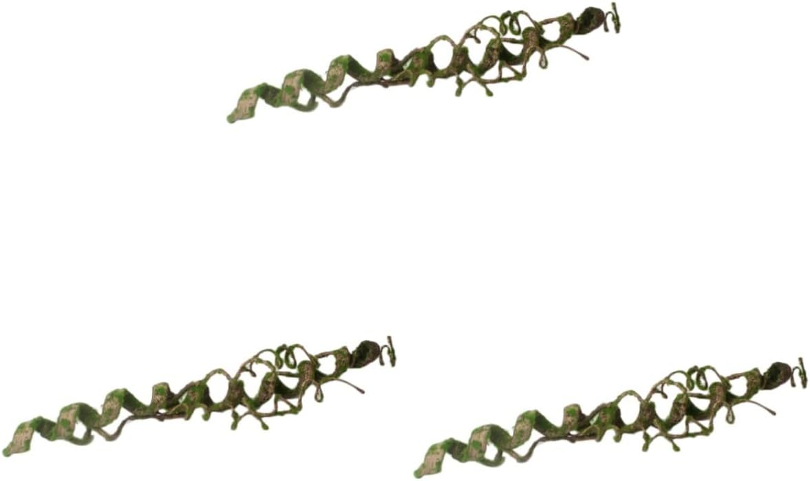 Housoutil 3pcs Climbing Vine Terrarium Decor Bendable Artificial Branch for Reptiles Jungle Habitat Ornament for Lizard Chameleon Gecko Screw-Type