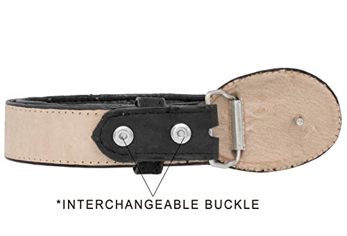 El Presidente Kids Cowboy Western Belt Black Ostrich Pattern Leather Rodeo Buckle3
