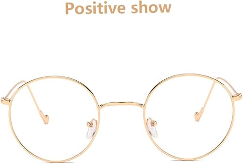 Miniatura 3 de nicylin Gafas redondas Lente transparente Marco de metal Gafas retro Gafas decorativas Gafas doradas Marcos, Dorado
