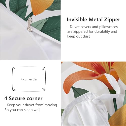 Housse de couette lys hawaïen infroissable lit enfant microfibre 3D - 8