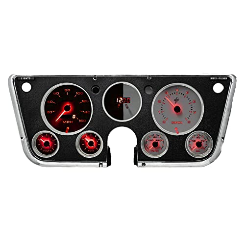 Intellitronix 1967-1972 Chevy C10 Pickup Truck Analog Gauge Panel Dash Instrument Cluster Upgrade Wl6003R (Red) #TOP5