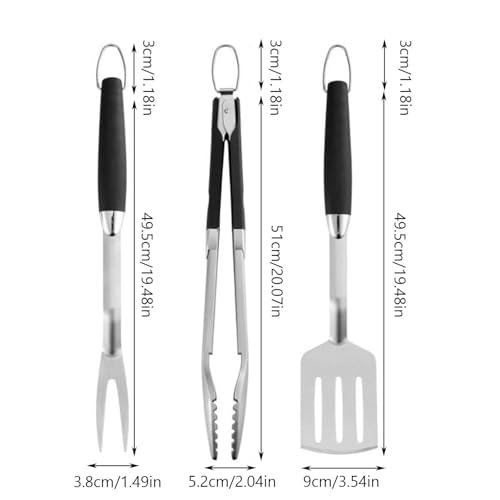 Kit d'accessoires de barbecue portable 4 pièces avec spatule et pince