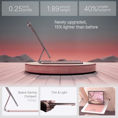 Image of typecase Edge for iPad Air 13 (M4 /M3 /M2, 2026 /2025 /2024) & Pro 12.9 (6th /5th /4th /3rd Gen) with 11-Color Backlit & Precision Trackpad, Magic Floating Keyboard (NOT FIT to Pro 13 (M5 /M4) -Rose Gold'26