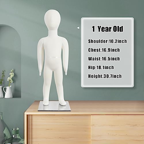 SHAREWIN Manequim Infantil Em Forma De Vestido Infantil, Manequim De Corpo Inteiro Flexível De Espum