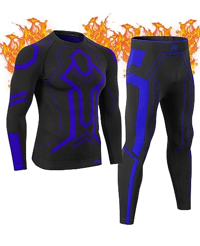 MEETWEE Thermounterwäsche Herren Atmungsaktiv Männer Thermo Funktionswäsche Winter Skiunterwäsche Unterwäsche Thermounterhemd Thermounterhose Base Layer Ski Winter Sport