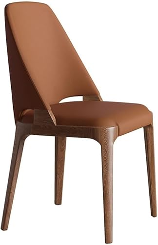 Sillas de comedor, sillas de comedor modernas de cuero con patas de metal para cocina sala de estar, Sillas para comedor (naranja)