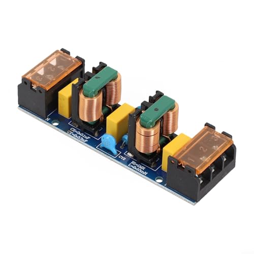 Filtro de alimentación de 25 A para placa de filtro de paso bajo de dos etapas de alta frecuencia, supresión de núcleo de cobre para línea de alimentación de CA, compatible con medición