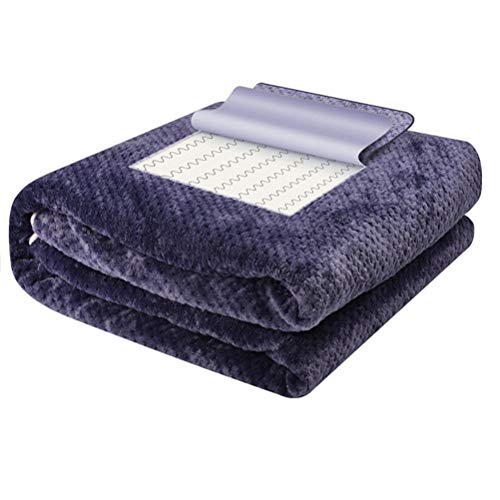Lujo Microfibra De Carbono El�Ctrico Calentado Manta Calentar Franela Lavable Con Termostato Inteligente Por Cuidado De Partes Del Cuerpo O Paciente Fisioterapia Infrarroja Manta,Azul,king/200x180cm