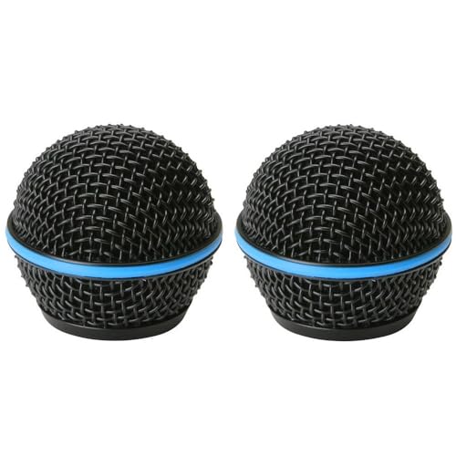 iKapok Replacement Microphone Grille for Shure BETA 58A Vocal Microphone RK323G with Windscreen, Black, 2 Pack