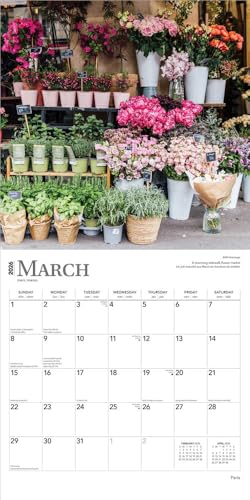 Paris | 2026 12 x 24 Inch (Hanging) Monthly Square Wall Calendar | Foil Stamped Cover | English/French Bilingual | Plastic-Free | BrownTrout | Scenic Travel Europe France - image 3