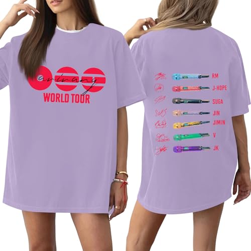B T S Shirts for Women,Bangtan Boys Tshirt is Back World Tour 2026-2027 Tshirt B T S Merchandise Concert Support Tops