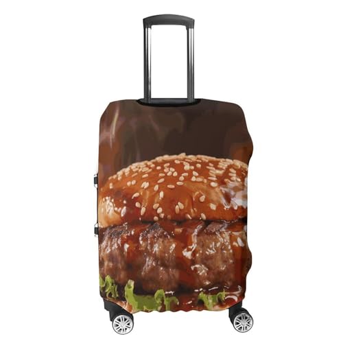Hamburger Steak Fast Food Luggage Cover, Washable Elastic Suitcase Cover Protector Fit 18-32 Inch Luggage4